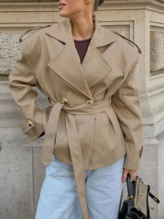 Chic Double-Breasted Belted Trench Coat - Bitsy Gypsy Boutique