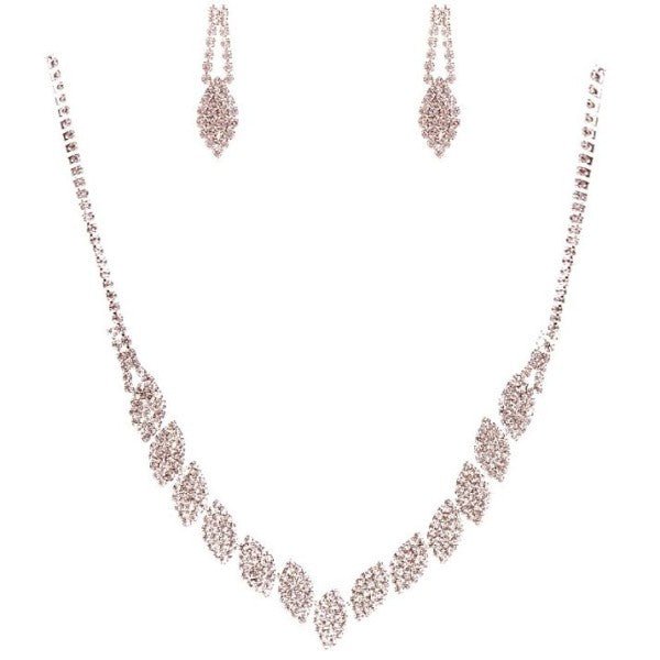 Chic Marquise Cut Rhinestone Necklace Set - Bitsy Gypsy Boutique