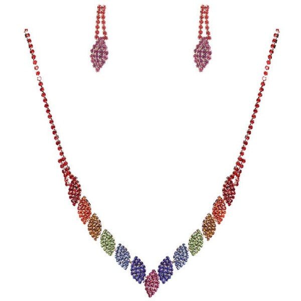 Chic Marquise Cut Rhinestone Necklace Set - Bitsy Gypsy Boutique