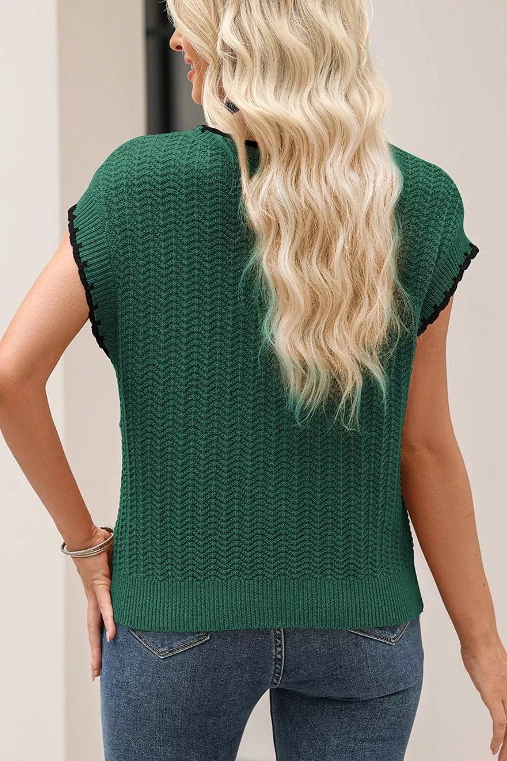 Chic Textured Knit Sleeveless Sweater Vest - Bitsy Gypsy Boutique