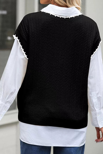 Chic Textured Knit Sleeveless Sweater Vest - Bitsy Gypsy Boutique