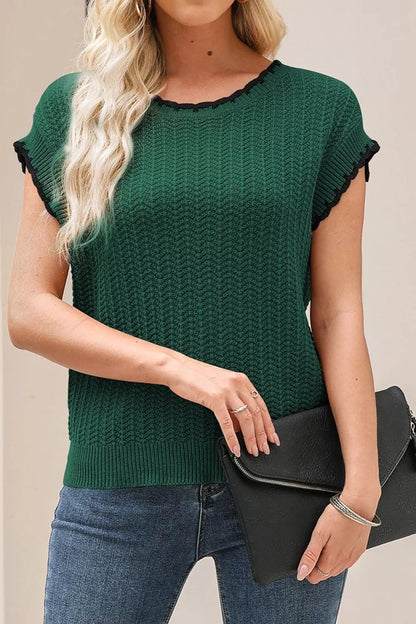 Chic Textured Knit Sleeveless Sweater Vest - Bitsy Gypsy Boutique