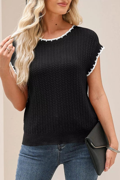 Chic Textured Knit Sleeveless Sweater Vest - Bitsy Gypsy Boutique