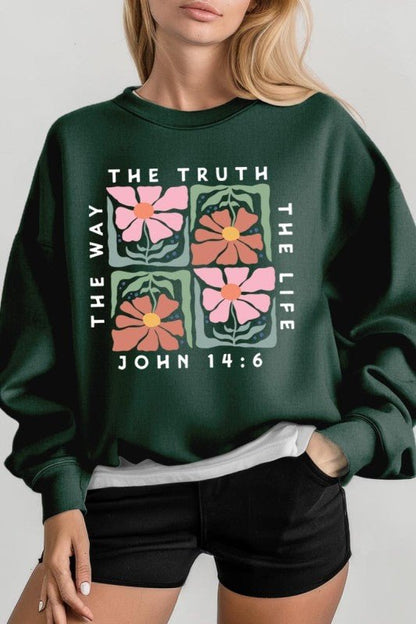 Christian Boho Flowers Graphic Sweatshirt - Bitsy Gypsy Boutique
