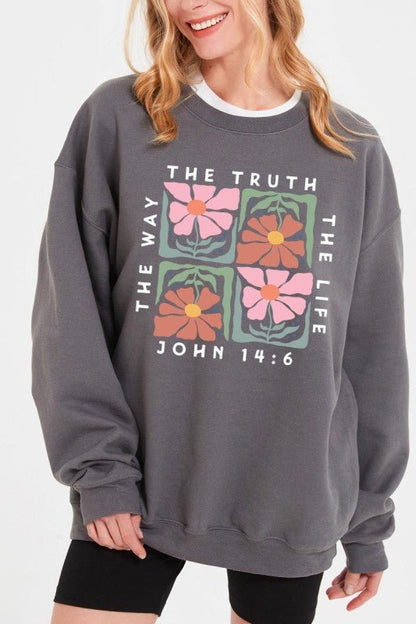 Christian Boho Flowers Graphic Sweatshirt - Bitsy Gypsy Boutique