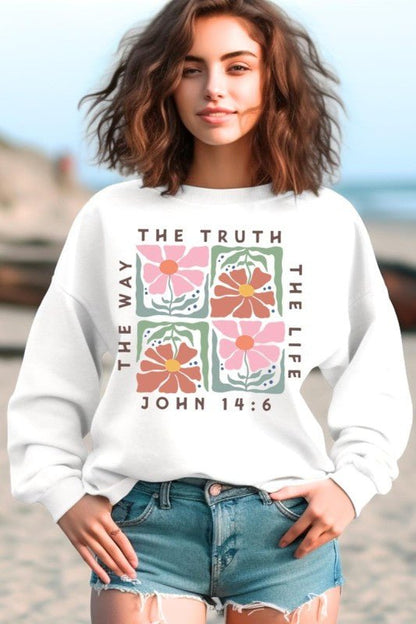 Christian Boho Flowers Graphic Sweatshirt - Bitsy Gypsy Boutique