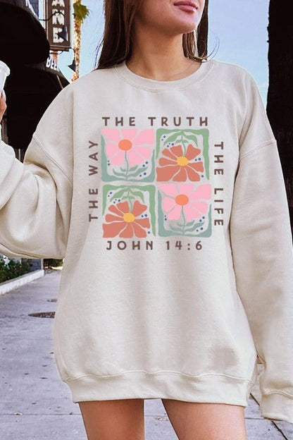 Christian Boho Flowers Graphic Sweatshirt - Bitsy Gypsy Boutique