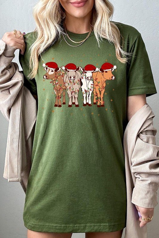 Christmas Cows Graphic Tee - Bitsy Gypsy Boutique