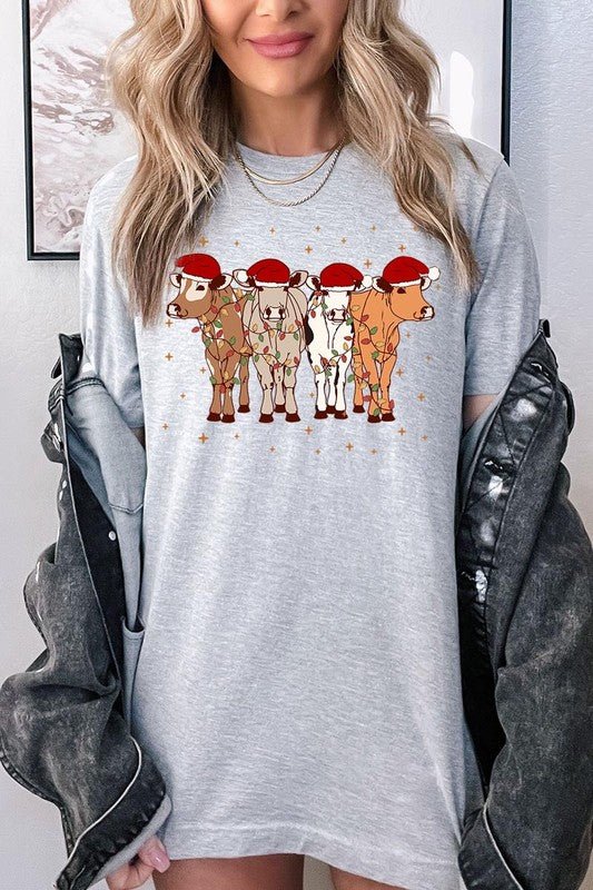 Christmas Cows Graphic Tee - Bitsy Gypsy Boutique