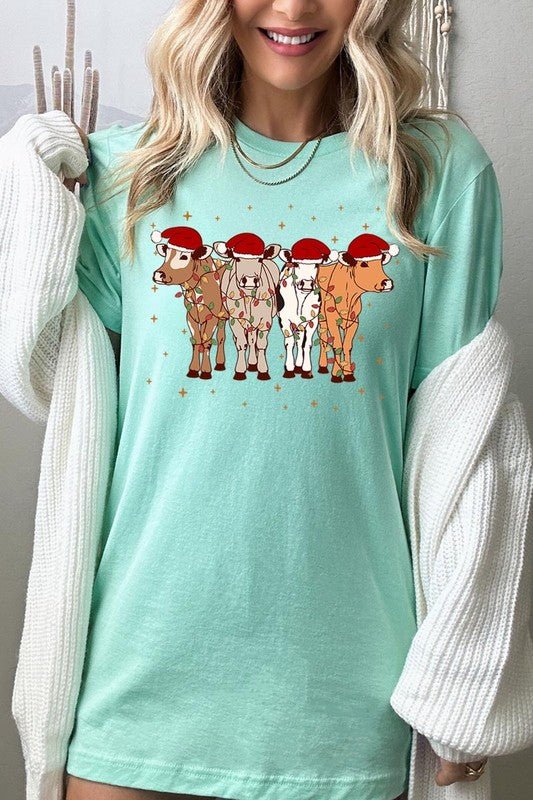 Christmas Cows Graphic Tee - Bitsy Gypsy Boutique