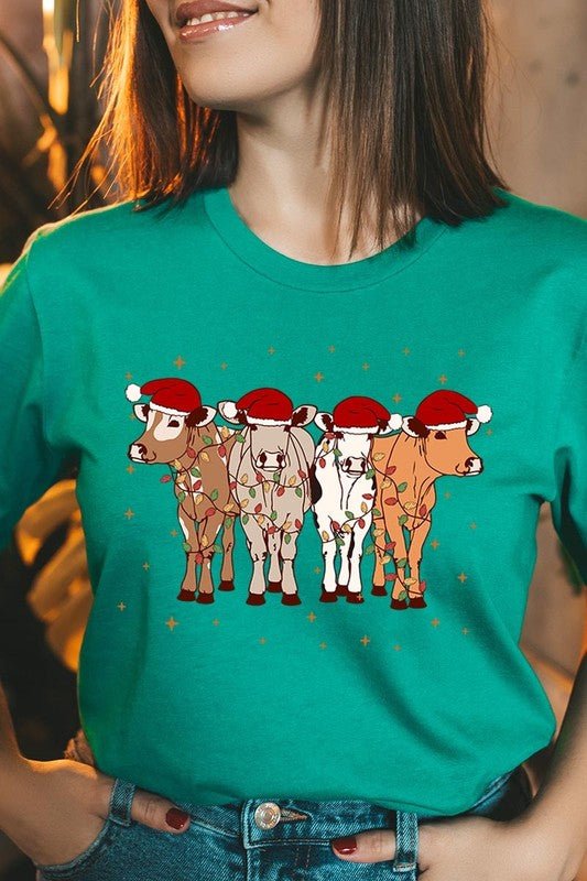 Christmas Cows Graphic Tee - Bitsy Gypsy Boutique