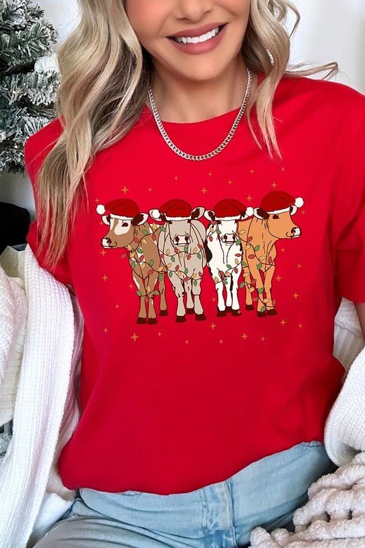 Christmas Cows Graphic Tee - Bitsy Gypsy Boutique