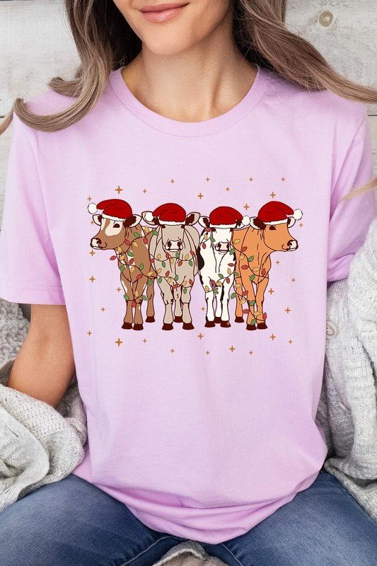 Christmas Cows Graphic Tee - Bitsy Gypsy Boutique