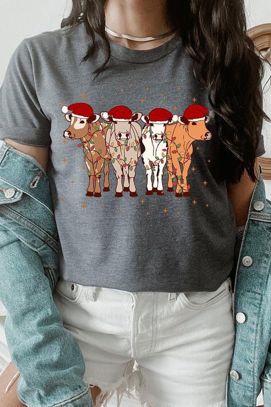 Christmas Cows Graphic Tee - Bitsy Gypsy Boutique