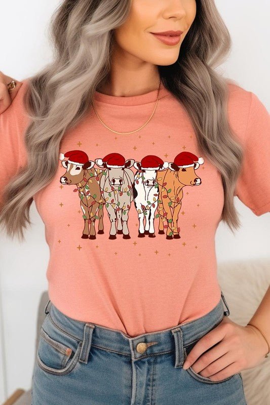 Christmas Cows Graphic Tee - Bitsy Gypsy Boutique