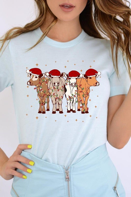 Christmas Cows Graphic Tee - Bitsy Gypsy Boutique