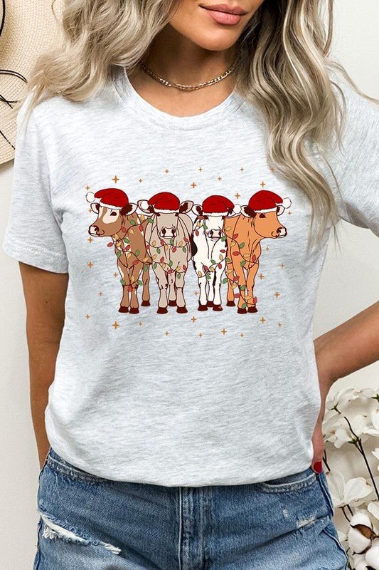 Christmas Cows Graphic Tee - Bitsy Gypsy Boutique