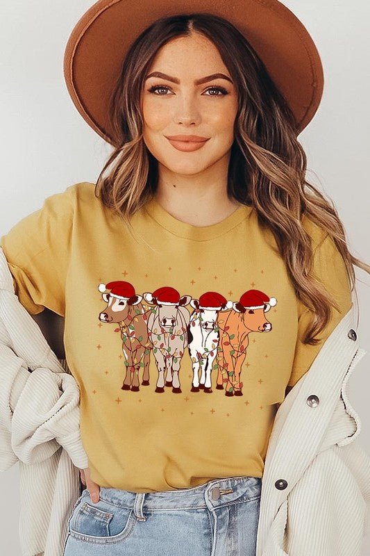 Christmas Cows Graphic Tee - Bitsy Gypsy Boutique