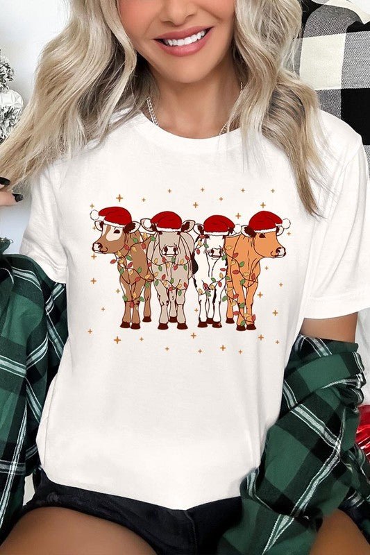 Christmas Cows Graphic Tee - Bitsy Gypsy Boutique