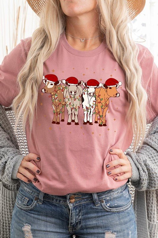 Christmas Cows Graphic Tee - Bitsy Gypsy Boutique