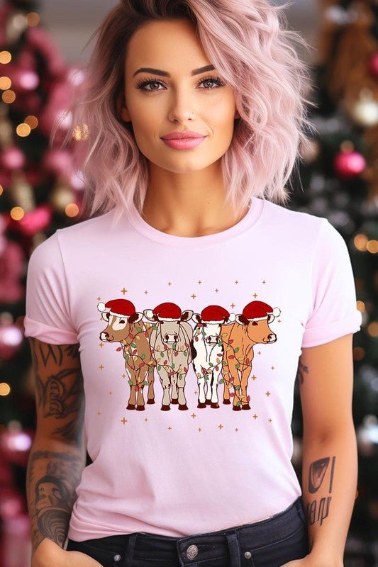 Christmas Cows Graphic Tee - Bitsy Gypsy Boutique