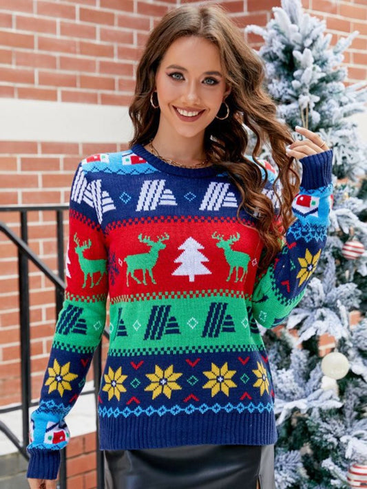 Christmas Round Neck Sweater - Bitsy Gypsy Boutique