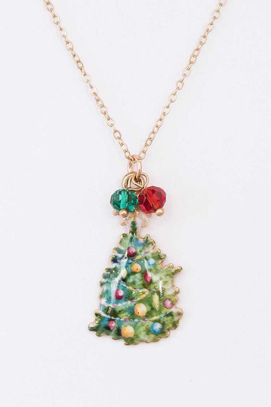 Christmas Tree Pendant Necklace Set - Bitsy Gypsy Boutique