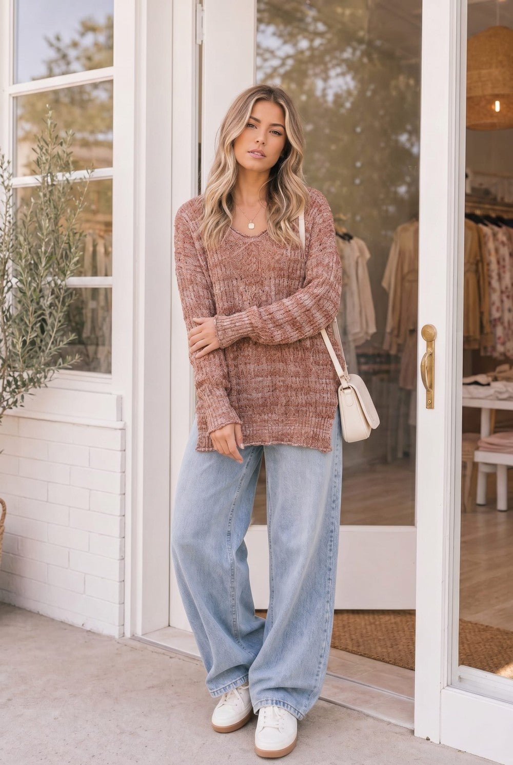 Cinnamon Spice Knit Sweater Top - Bitsy Gypsy Boutique