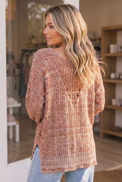 Cinnamon Spice Knit Sweater Top - Bitsy Gypsy Boutique