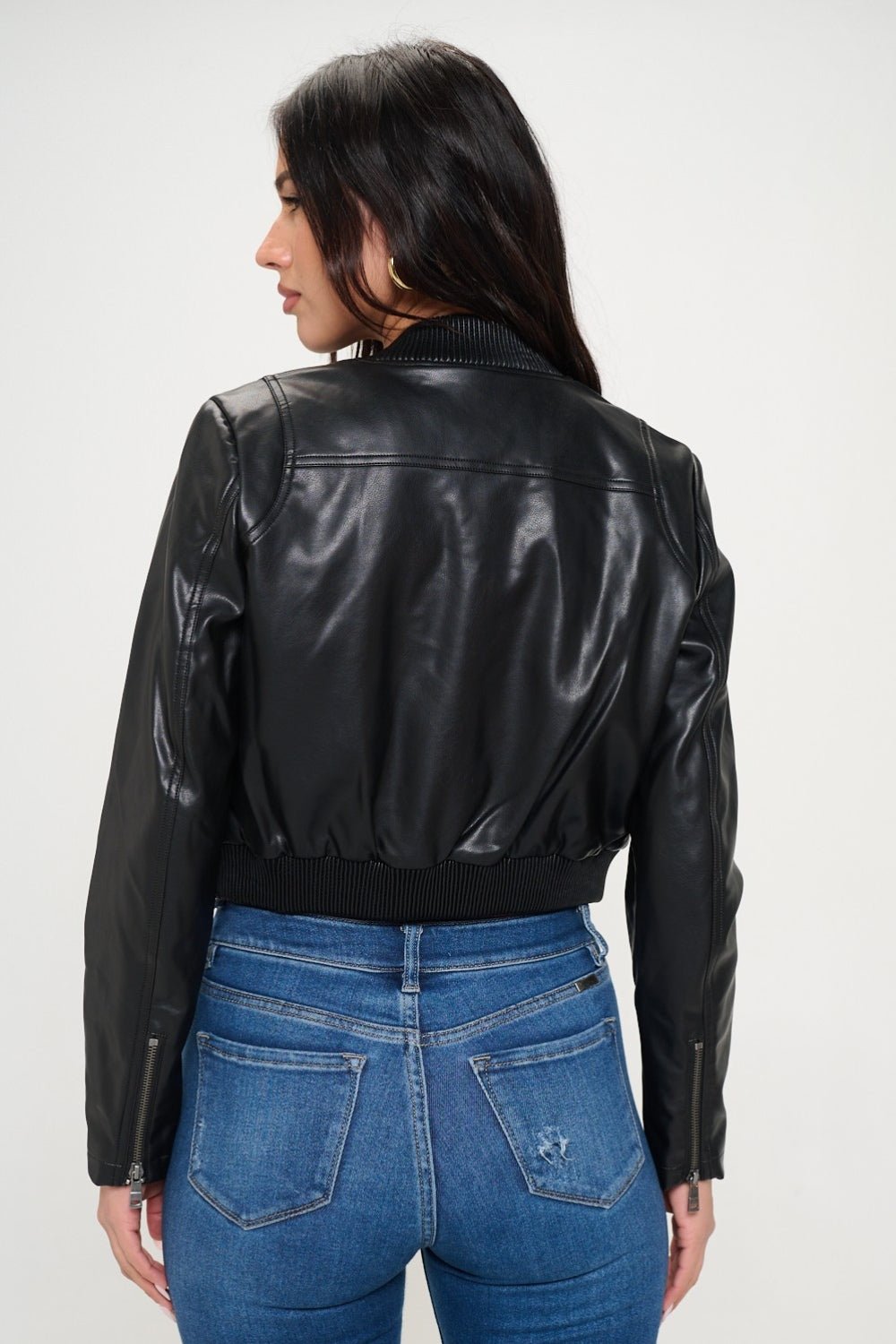 Coalition LA Zip Up Cropped Bomber Jacket - Bitsy Gypsy Boutique