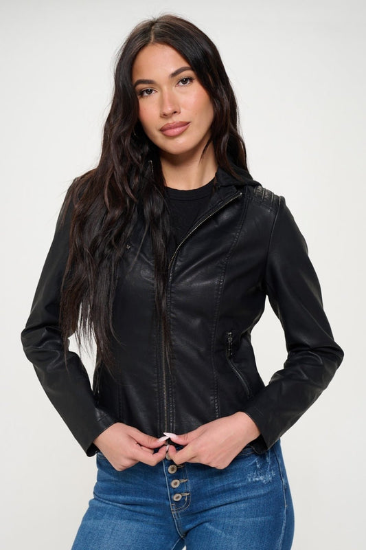 Coalition LA Zip Up Hooded Jacket - Bitsy Gypsy Boutique