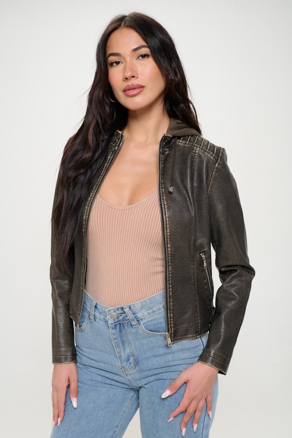 Coalition LA Zip Up Hooded Jacket - Bitsy Gypsy Boutique