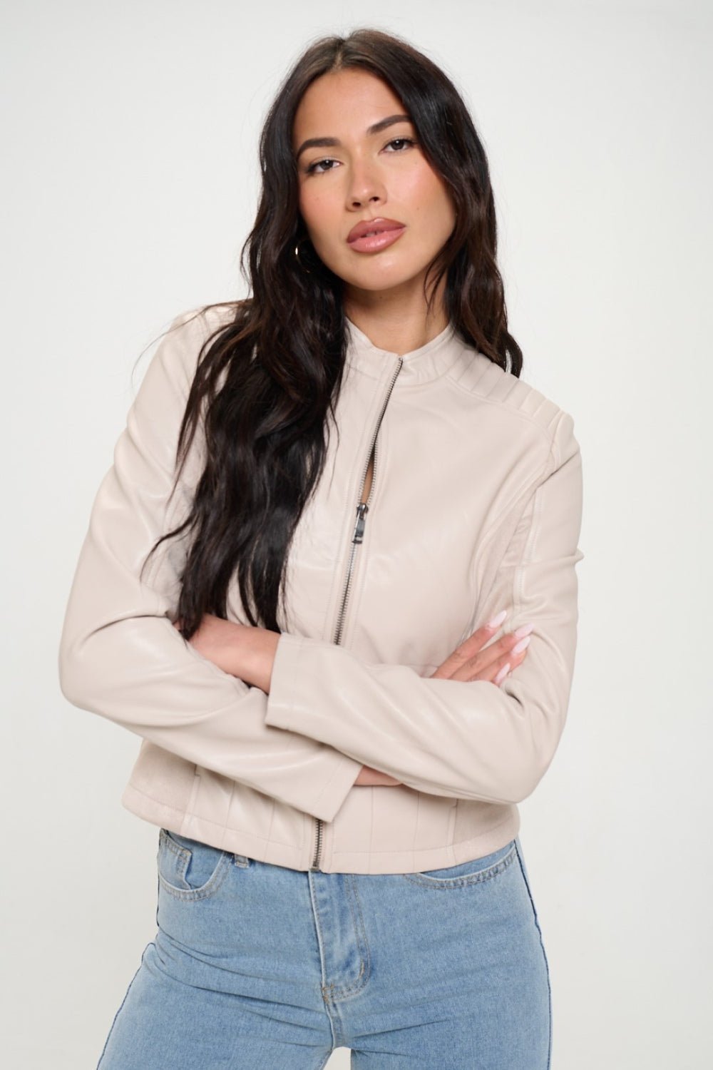 Coalition LA Zip Up Vegan Moto Jacket - Bitsy Gypsy Boutique