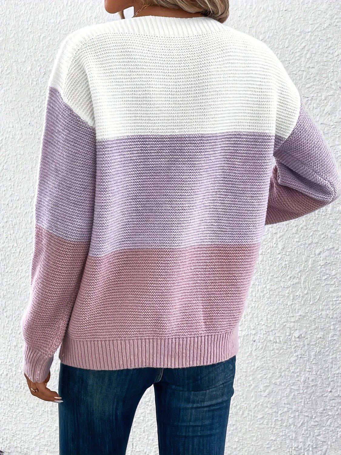 Color Block Boat Neck Sweater - Bitsy Gypsy Boutique