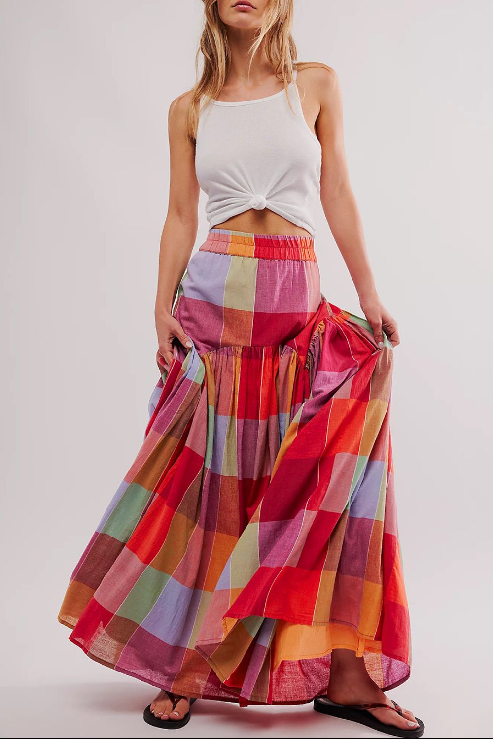 Color Block Elastic Waist Maxi Skirt - Bitsy Gypsy Boutique