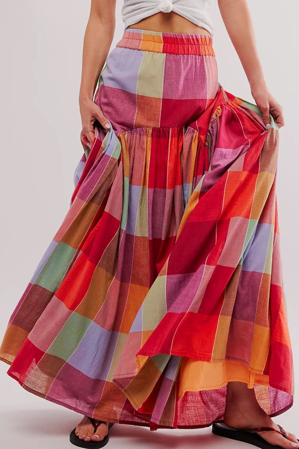 Color Block Elastic Waist Maxi Skirt - Bitsy Gypsy Boutique