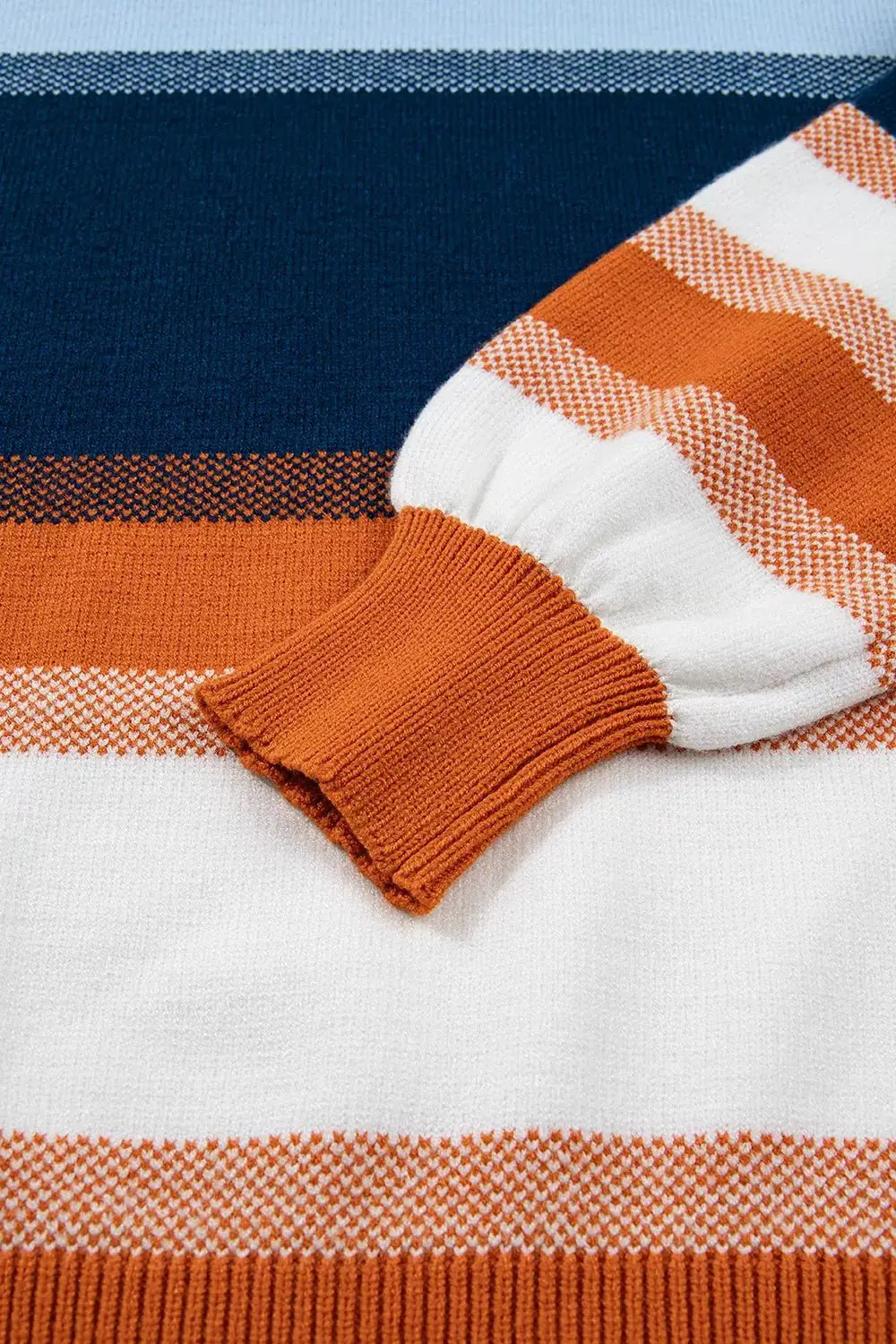 Color Block Round Neck Tunic Sweater by Trendsi