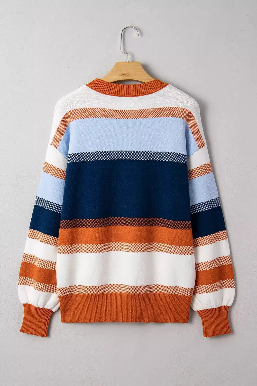 Color Block Round Neck Tunic Sweater by Trendsi