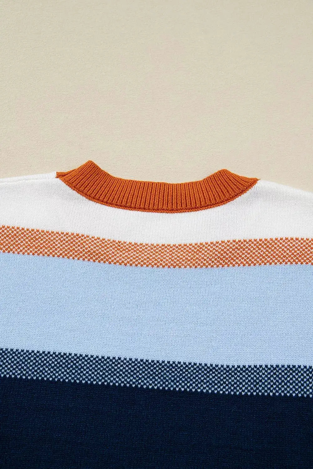 Color Block Round Neck Tunic Sweater by Trendsi