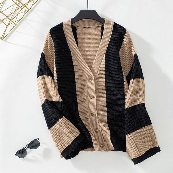 Color block striped knit cardigan - Bitsy Gypsy Boutique