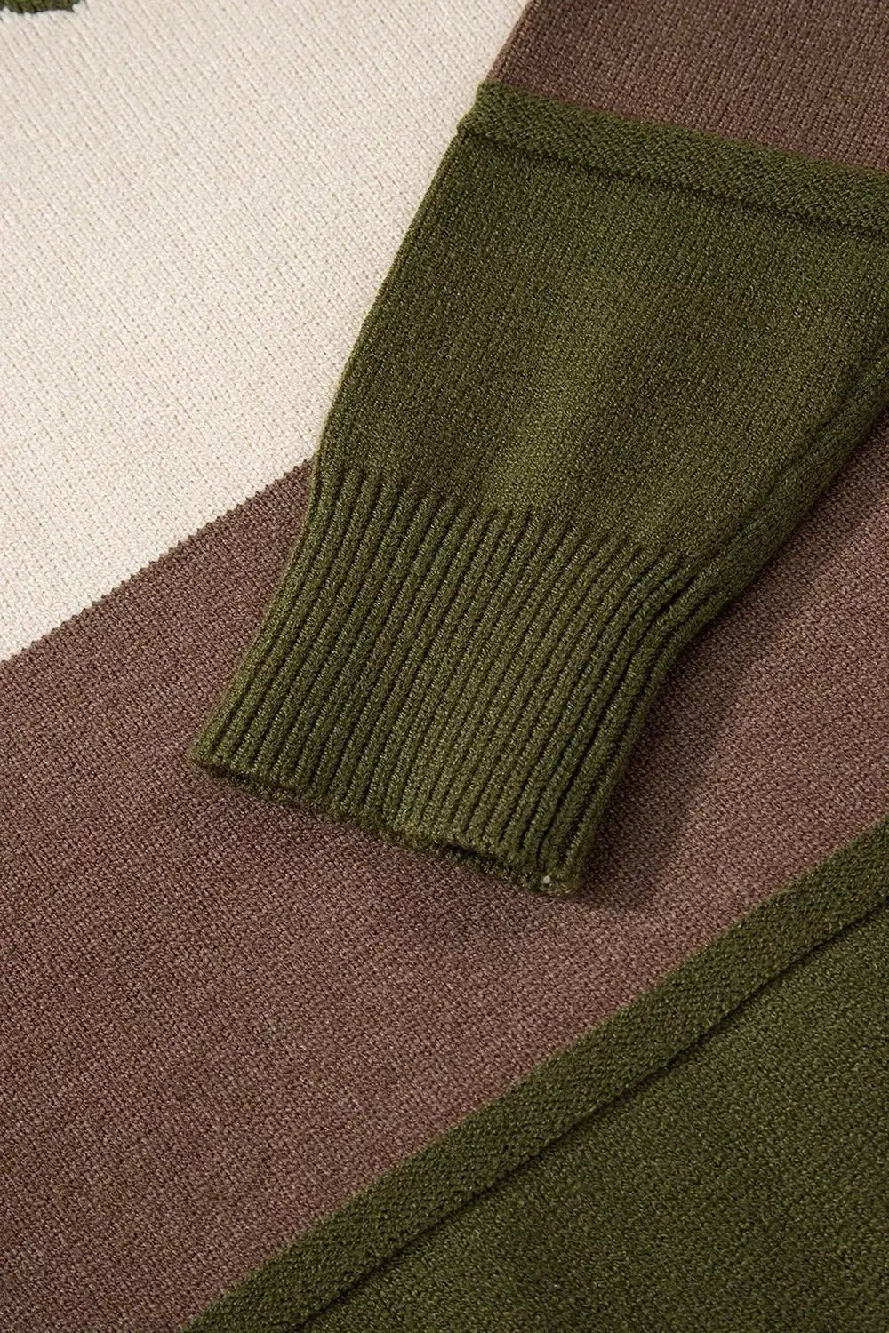 Colorblock Crew Neck Drop Shoulder Sweater - Bitsy Gypsy Boutique