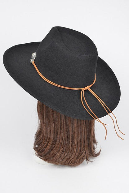 Concho Hatband Faux Wool Fedora Hat - Bitsy Gypsy Boutique
