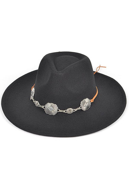 Concho Hatband Faux Wool Fedora Hat - Bitsy Gypsy Boutique