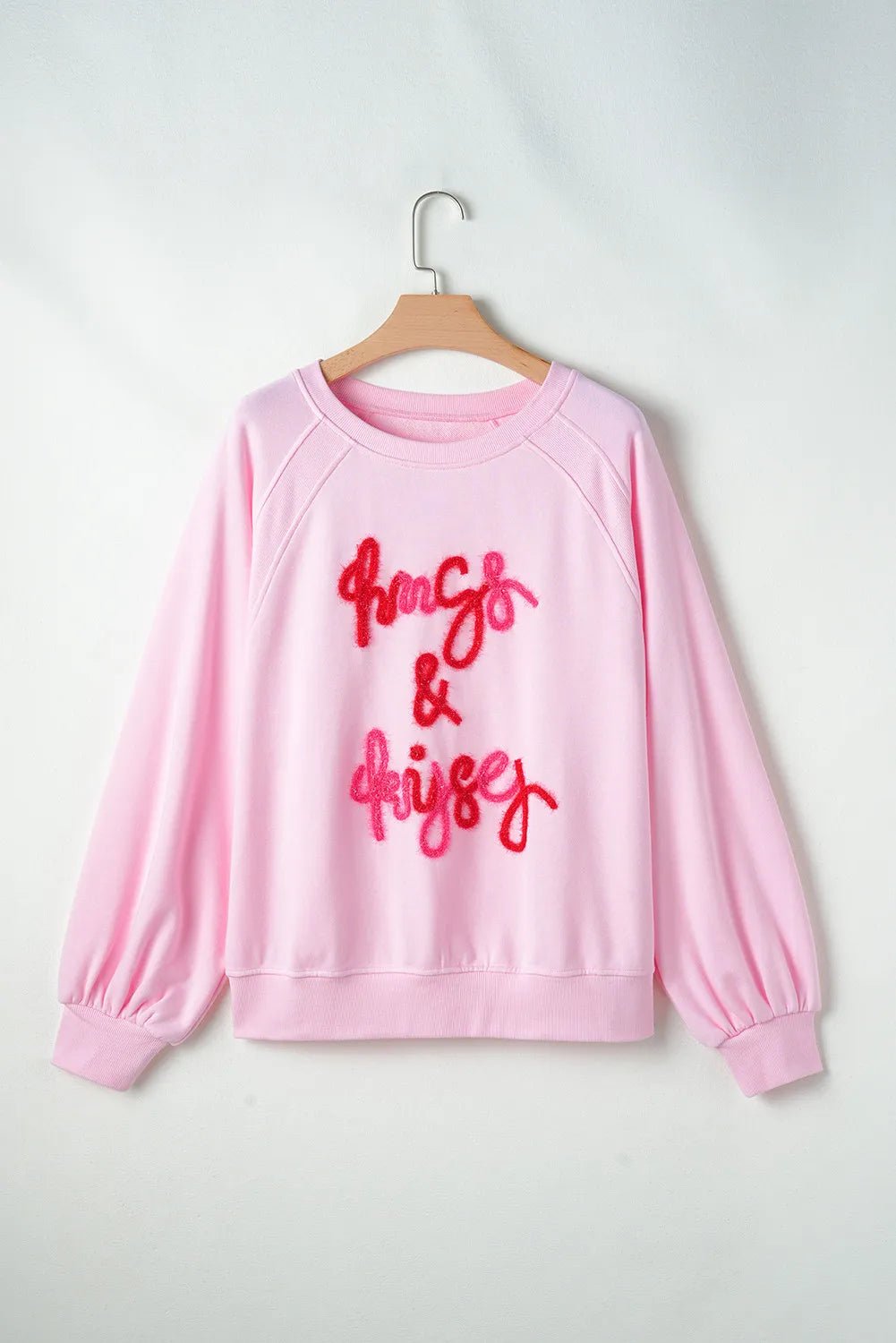 Contrast Letter Round Neck Long Sleeve Sweatshirt - Bitsy Gypsy Boutique