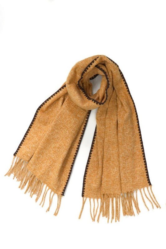 Contrast Stitch Oversize Winter Scarf - Bitsy Gypsy Boutique