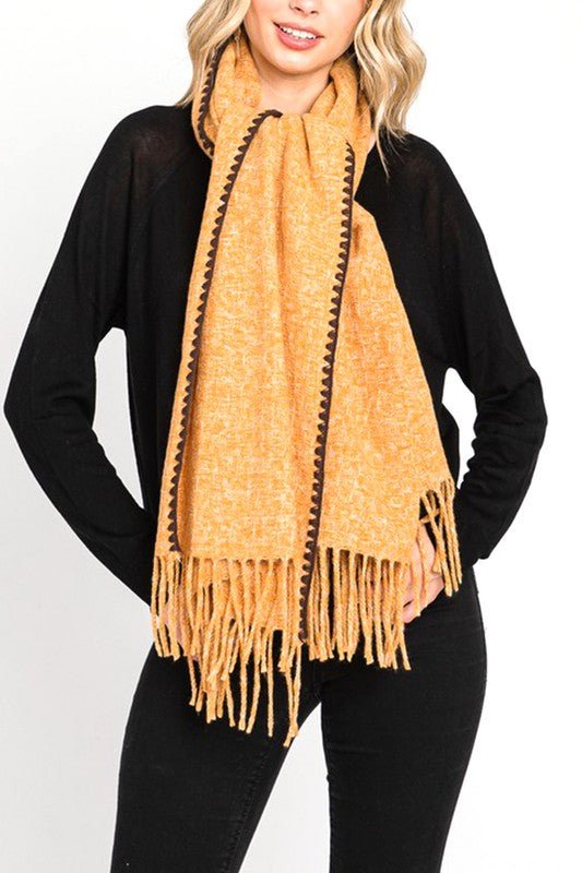 Contrast Stitch Oversize Winter Scarf - Bitsy Gypsy Boutique