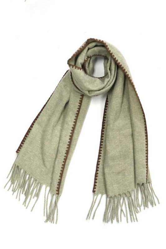 Contrast Stitch Oversize Winter Scarf - Bitsy Gypsy Boutique