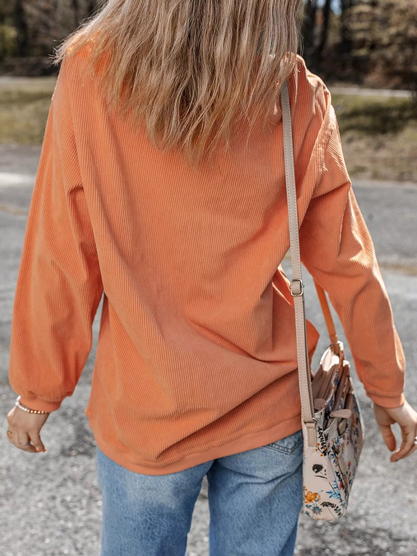 Corded Ribbed Farm Fresh Pumpkins Graphic Sweatshirt - Bitsy Gypsy Boutique