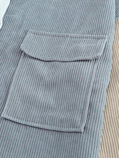 Corduroy Boho Patch Button Shirt Shacket - Bitsy Gypsy Boutique