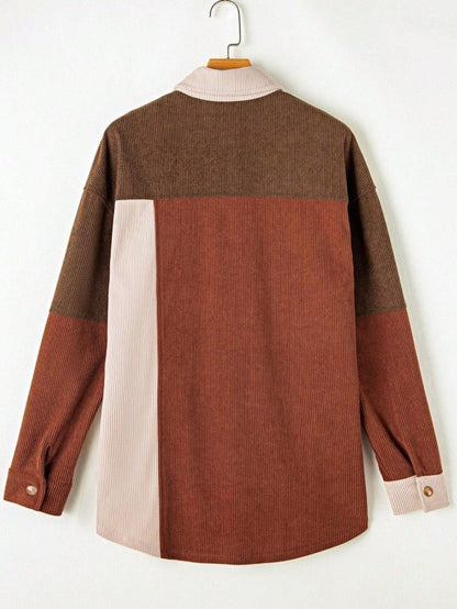 Corduroy Boho Patch Button Shirt Shacket - Bitsy Gypsy Boutique